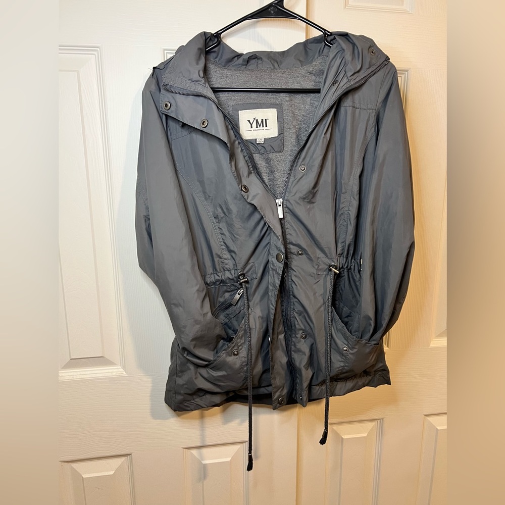 Grey light rain, rain jacket